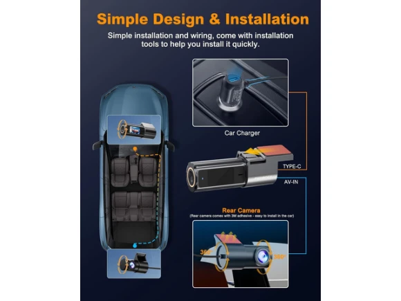 Front and Rear Dash Camera with 4K Video — Dash Cam, ilepo