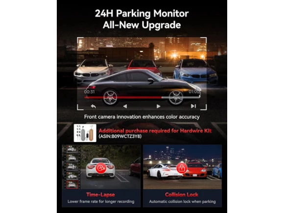 Front and Rear Dash Camera with Dual HDR — Dash Cam, REDTIGER