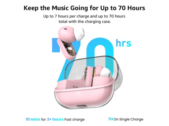 Pink Wireless Earbuds — Wireless Earbuds, Generic Logic, Inc.