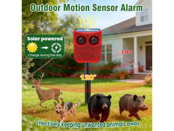 Solar Motion Sensor Alarm, 3 Pack — Motion Sensor, Generic Logic, Inc.