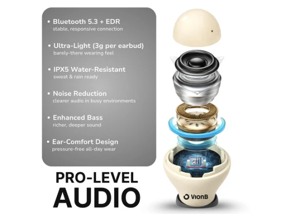 Air Beige Wireless Earbuds — Wireless Earbuds, VionB