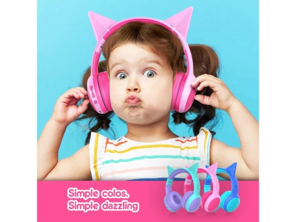 Kids Bluetooth Headphones, Pink+Blue — Wireless Earbuds, Generic Logic, Inc.