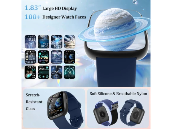 44 mm Smartwatch with 2 Bands — Smart Watch, Generic Logic, Inc.