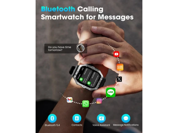 Smartwatch with 2.02-inch display, built-in GPS and 100+ sport modes — Smart Watch, Generic Logic, Inc.