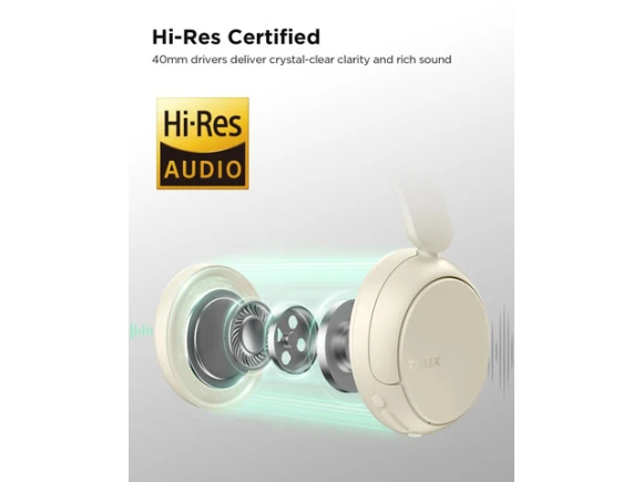 Wireless Over-Ear Headphones, H30, Off-White — Wireless Earbuds, Generic Logic, Inc.