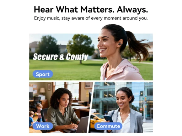 Clip-On Open-Ear Earbuds — Wireless Earbuds, Generic Logic, Inc.