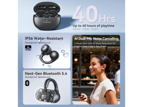 Clip-On Open-Ear Earbuds — Wireless Earbuds, Generic Logic, Inc.
