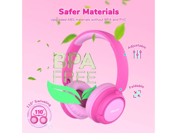 Kids Bluetooth Headphones, Bright Pink — Wireless Earbuds, Generic Logic, Inc.
