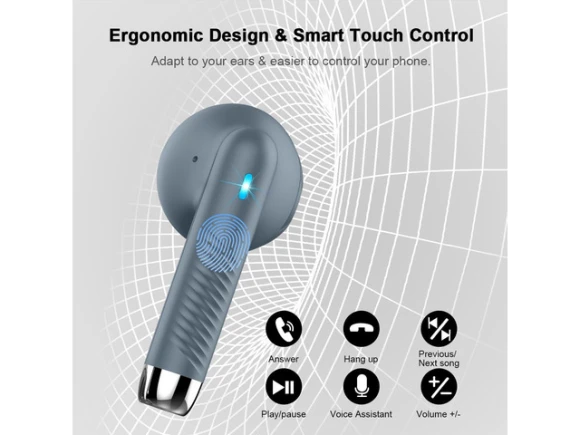 Gray Wireless Earbuds — Wireless Earbuds, Generic Logic, Inc.