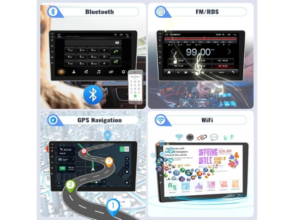 10.1-Inch Touchscreen Android Car Stereo Radio for Honda Fit/Jazz, 2008–2013, Right-Drive — Car Infotainment System, SIXWIN