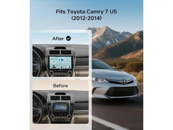 10.2-inch Car Stereo Radio for Toyota Camry 2012–2014 with 1080P Backup Camera — Car Infotainment System, ilepo