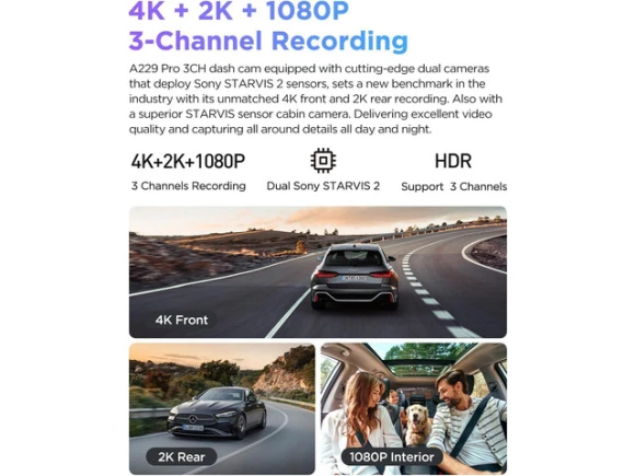 3-Channel Dash Cam — Dash Cam, VIOFO