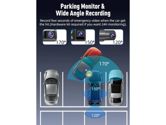 3-Channel Dash Camera with 64GB Card — Dash Cam, ilepo