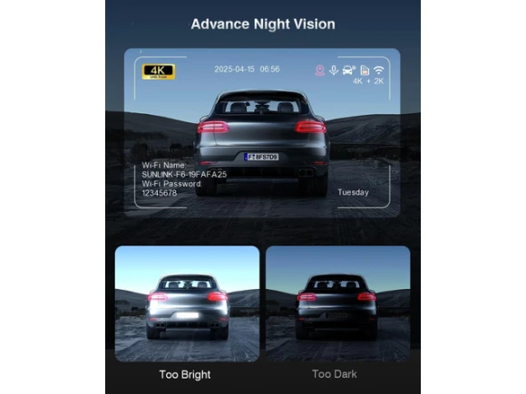 4K Front and Rear Dual Dash Camera — Dash Cam, ilepo