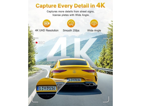 4K Front Dash Camera with 64GB Card — Dash Cam, GKU