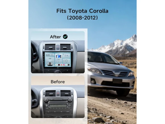 9-Inch Car Stereo for Toyota Corolla (2008–2012) — Car Infotainment System, ilepo
