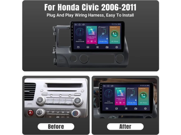 Car Stereo Radio for Honda Civic (2006–2011) — Car Infotainment System, Leadfan