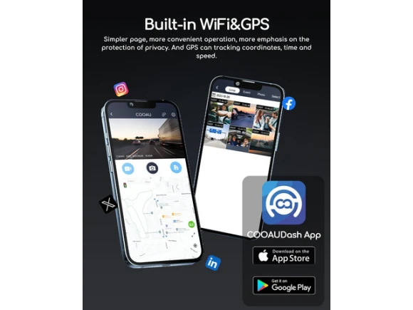 Dual Dash Camera — Dash Cam, COOAU