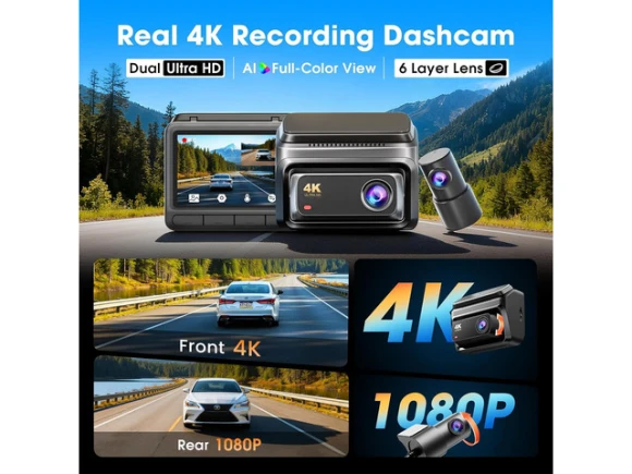 Front and Rear Dash Camera, 4K — Dash Cam, DDPAI