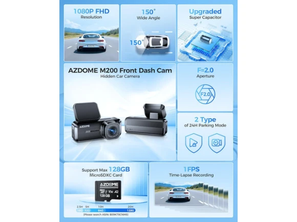 Front Dash Camera, 1080P — Dash Cam, AZDOME