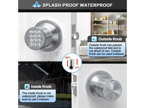 Keyless Entry Door Knob Lock with Keypad — Smart Lock, Signstek