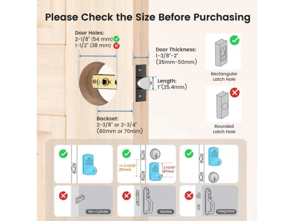 Matte Black Keypad Door Knob Lock — Smart Lock, STARWELL
