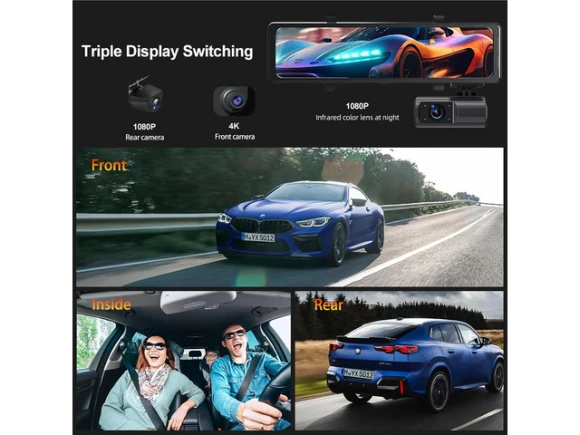 Three-Channel Mirror Dash Camera — Dash Cam, ilepo