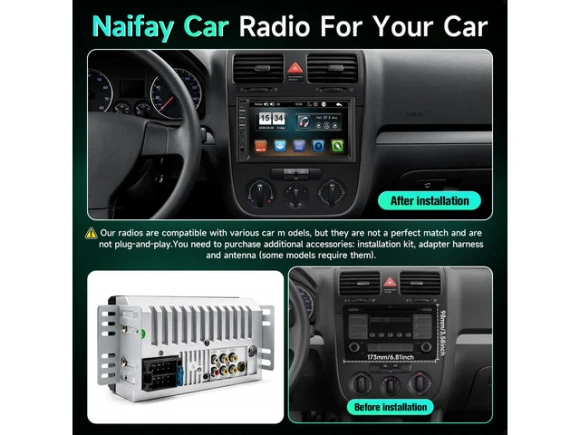 Double DIN Car Stereo Radio with 7-Inch Touchscreen — Car Infotainment System, Naifay