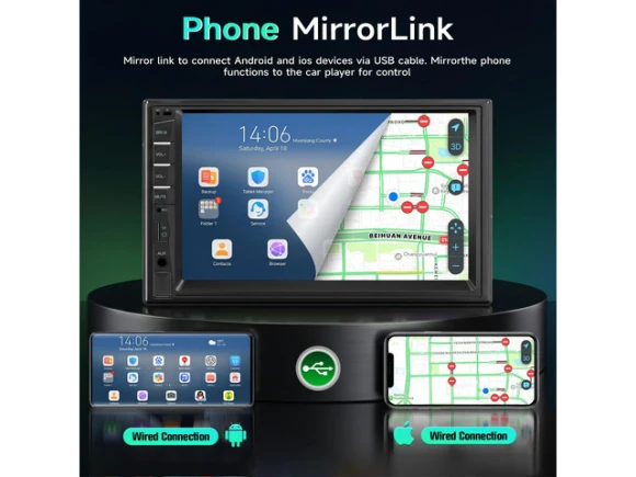 Double DIN Car Stereo Radio with 7-Inch Touchscreen — Car Infotainment System, Naifay