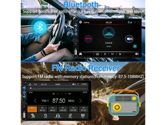 Red Double-DIN Car Stereo — Car Infotainment System, Leadfan