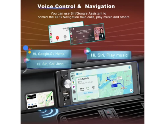 Single DIN Car Stereo with 6.36-inch Touchscreen — Car Infotainment System, Durxenmnt