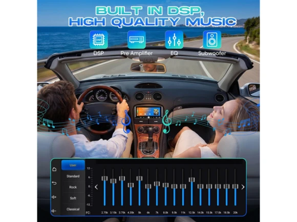 Single-DIN Car Stereo with 6.9-inch Touchscreen — Car Infotainment System, CZPZJC