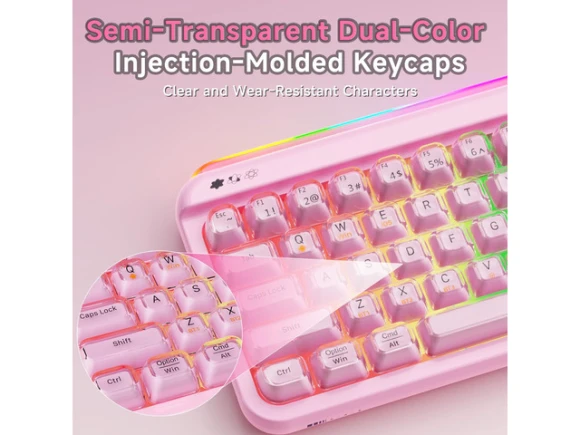 68% Membrane Keyboard with RGB Lighting — Bluetooth Keyboard, Ajazz