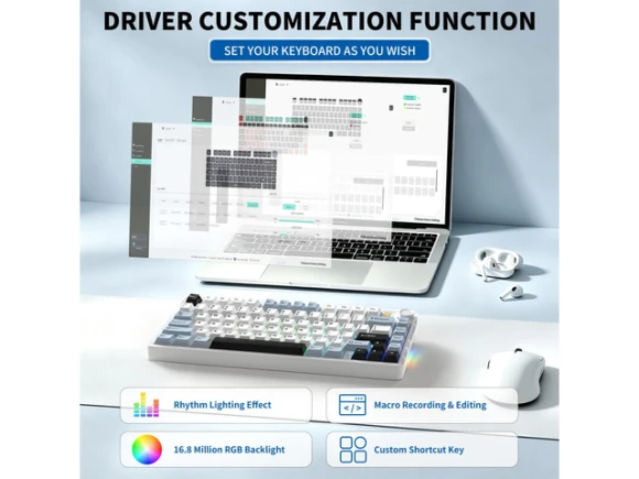 75% Mechanical Keyboard — Bluetooth Keyboard, 7KEYS