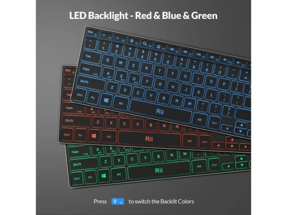 Black Wireless Keyboard — Bluetooth Keyboard, Riitek