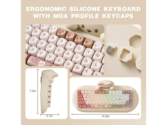 Brown Mechanical Keyboard — Bluetooth Keyboard, YUNZII