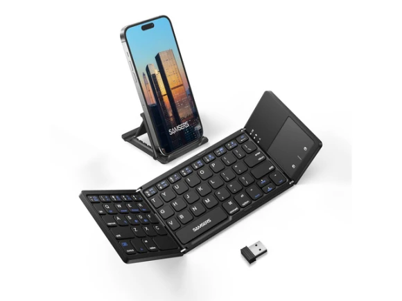 Full-Size Foldable Bluetooth Keyboard with Touchpad — Bluetooth Keyboard, Samsers