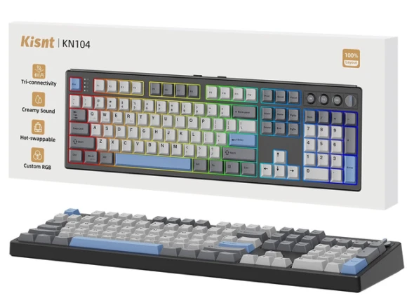 100% Full-Size Wireless Mechanical Keyboard — Bluetooth Keyboard, Kisnt