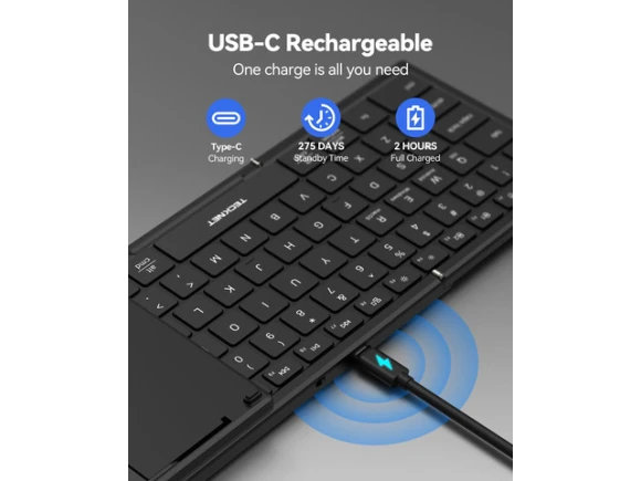 Foldable Wireless Bluetooth Keyboard — Bluetooth Keyboard, TECKNET
