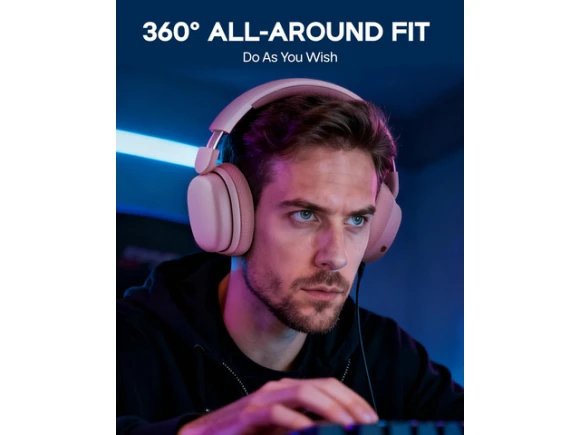 Pink Wireless Gaming Headset — Wireless Earbuds, EPOMAKER