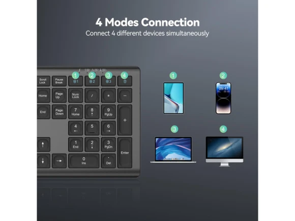 Wireless Keyboard — Bluetooth Keyboard, TECKNET