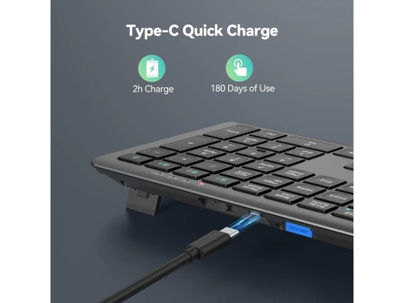 Wireless Keyboard — Bluetooth Keyboard, TECKNET