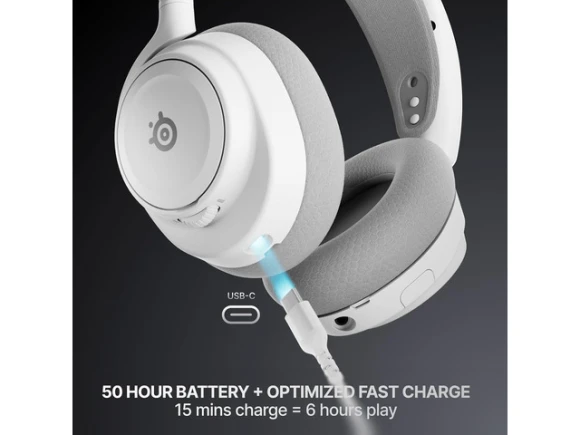 Arctis Nova 7P Wireless White Gen 2 Wireless Gaming Headset — Wireless Earbuds, SteelSeries