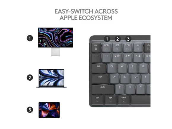 Wireless mechanical keyboard, Space Grey — Bluetooth Keyboard, Logitech