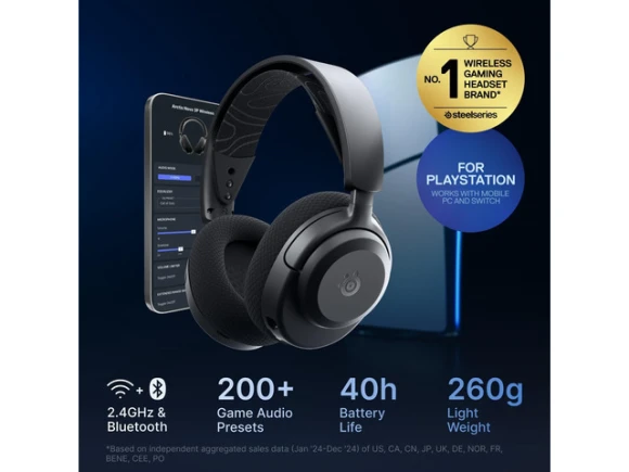 Wireless Multi-Platform Gaming Headset, Black — Wireless Earbuds, SteelSeries