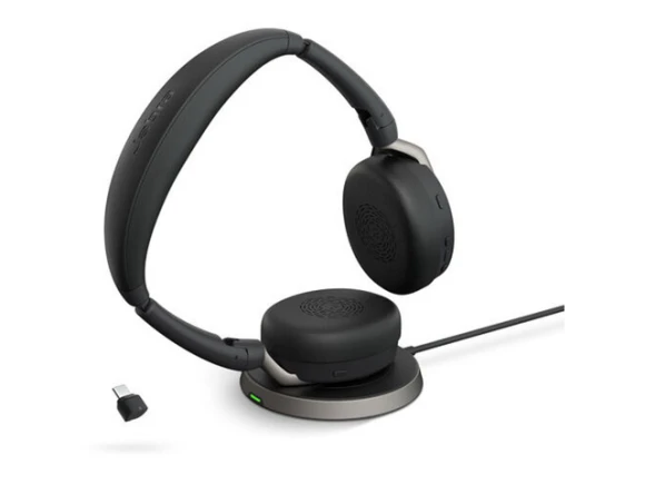 Evolve2 65 Flex Wireless Headset with Wireless Charger — Wireless Earbuds, Jabra