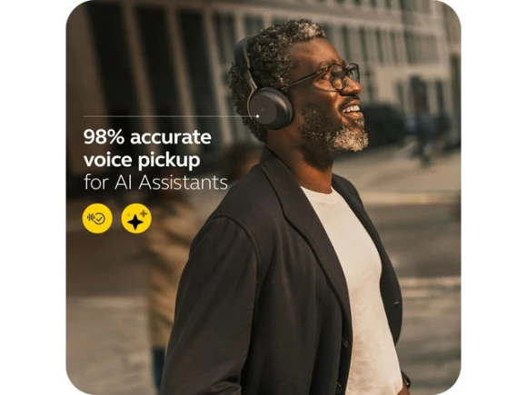On-Ear Wireless Bluetooth Headset with Wireless Charging Stand — Wireless Earbuds, Jabra