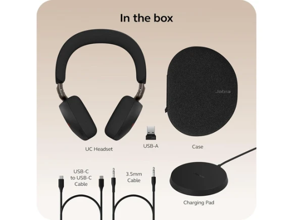On-ear wireless Bluetooth headset with wireless charging stand — Wireless Earbuds, Jabra