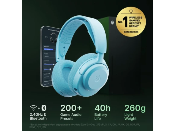 Wireless Multi-Platform Gaming Headset, Aqua — Wireless Earbuds, SteelSeries