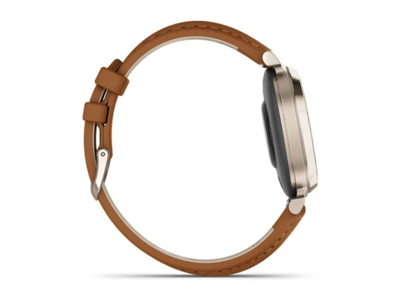 Smart Watch, Cream Gold with Tan Leather Band — Smart Watch, Garmin